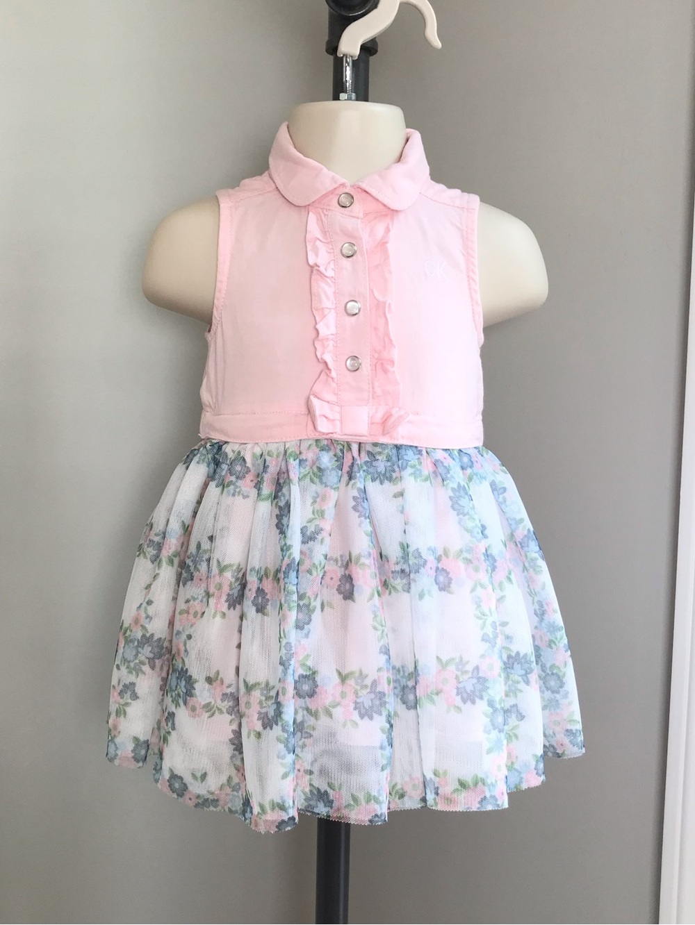 Calvin Klein Baby Girls Pink Dress Tulle - Girls Size 12 Months